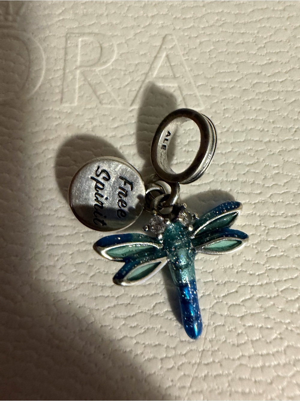 Pandora Blue Dragonfly “free spirit” Charm